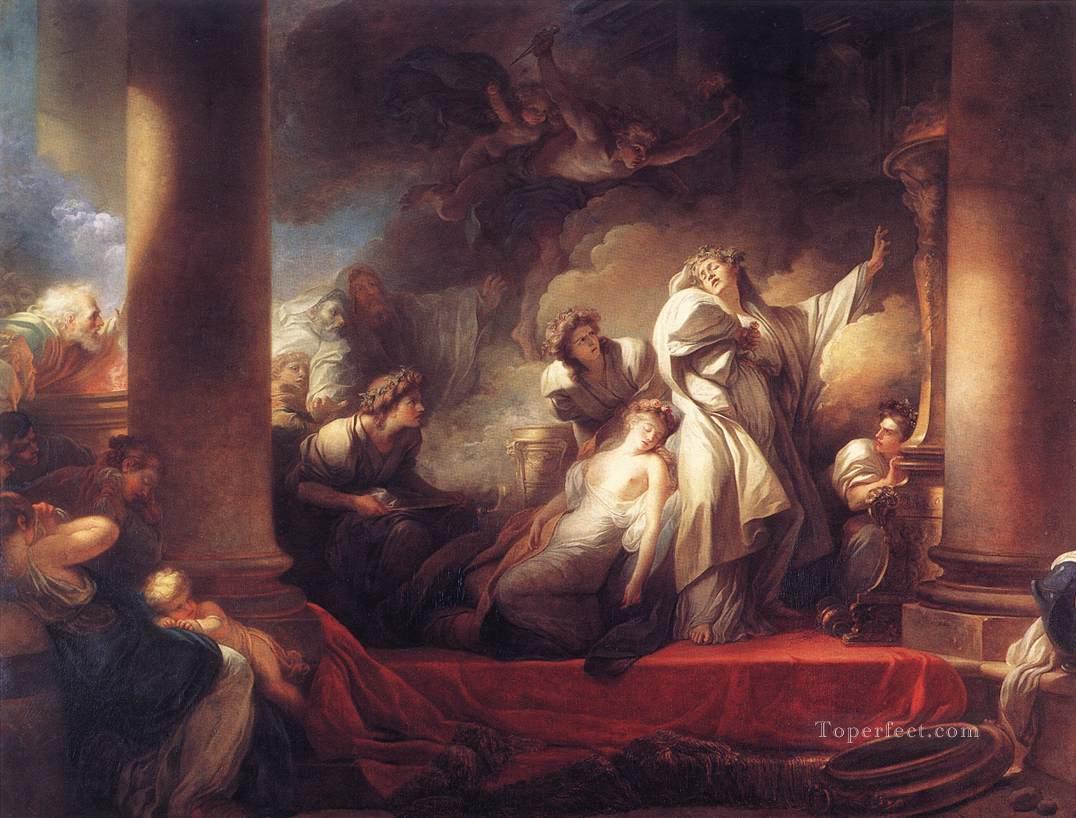 Coresus Sacrificing himselt to Save Callirhoe Rococo hedonism eroticism Jean Honore Fragonard Oil Paintings